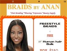 Tablet Screenshot of braidsbyanan.com